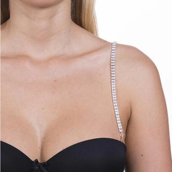 Brazilian Gisele White Gold Crystal Bra Straps | Pair | NWT (Multiple Available) - Picture 3 of 6